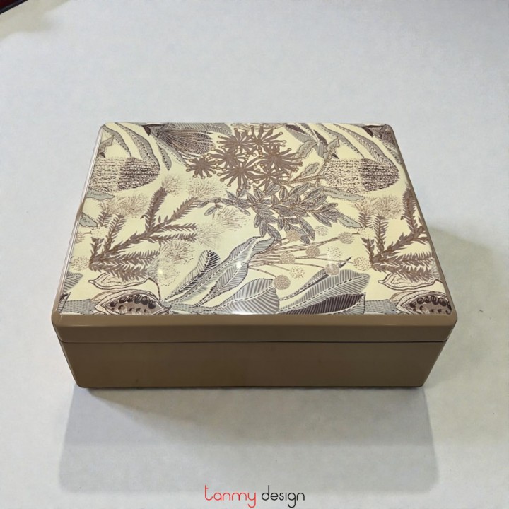 Daman rectangular lacquer box with the garden tree 22*27cm ( different designs )